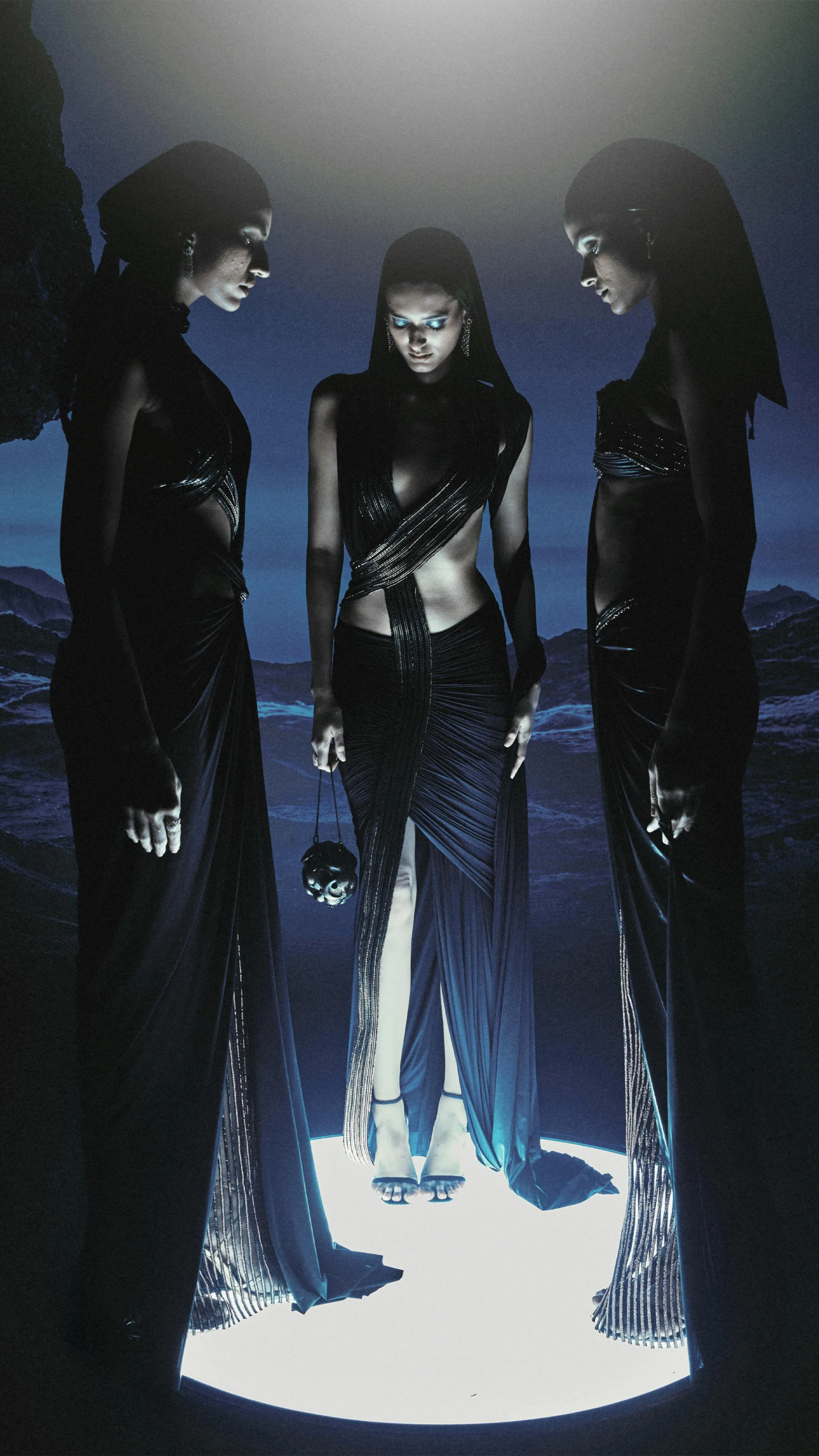 Light reveals. Shadows resolve. The body, the horizon. Styling: @dhfranklin HMU: @danielcbauer Show direction: @anuahuja1 Music: @gksonic Lighting: @nabhir_sheikh Videography: @paraffinfilms Production: @qaraabat_by_sac...