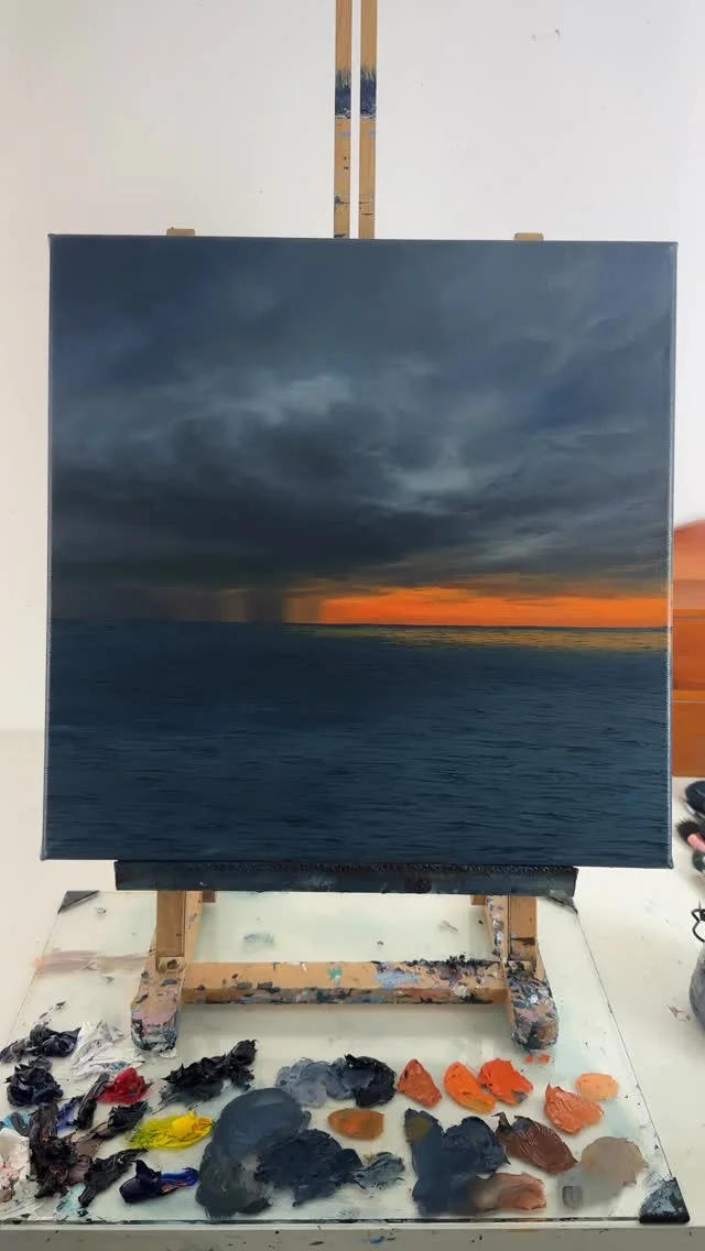 ‘Better Days Are Coming’-40x40cm oil painting, available Sunday 29th March 6pm GMT (join my mailing list to be notified when this piece is released) #storm #oceanstorm #fineart #oilpainting