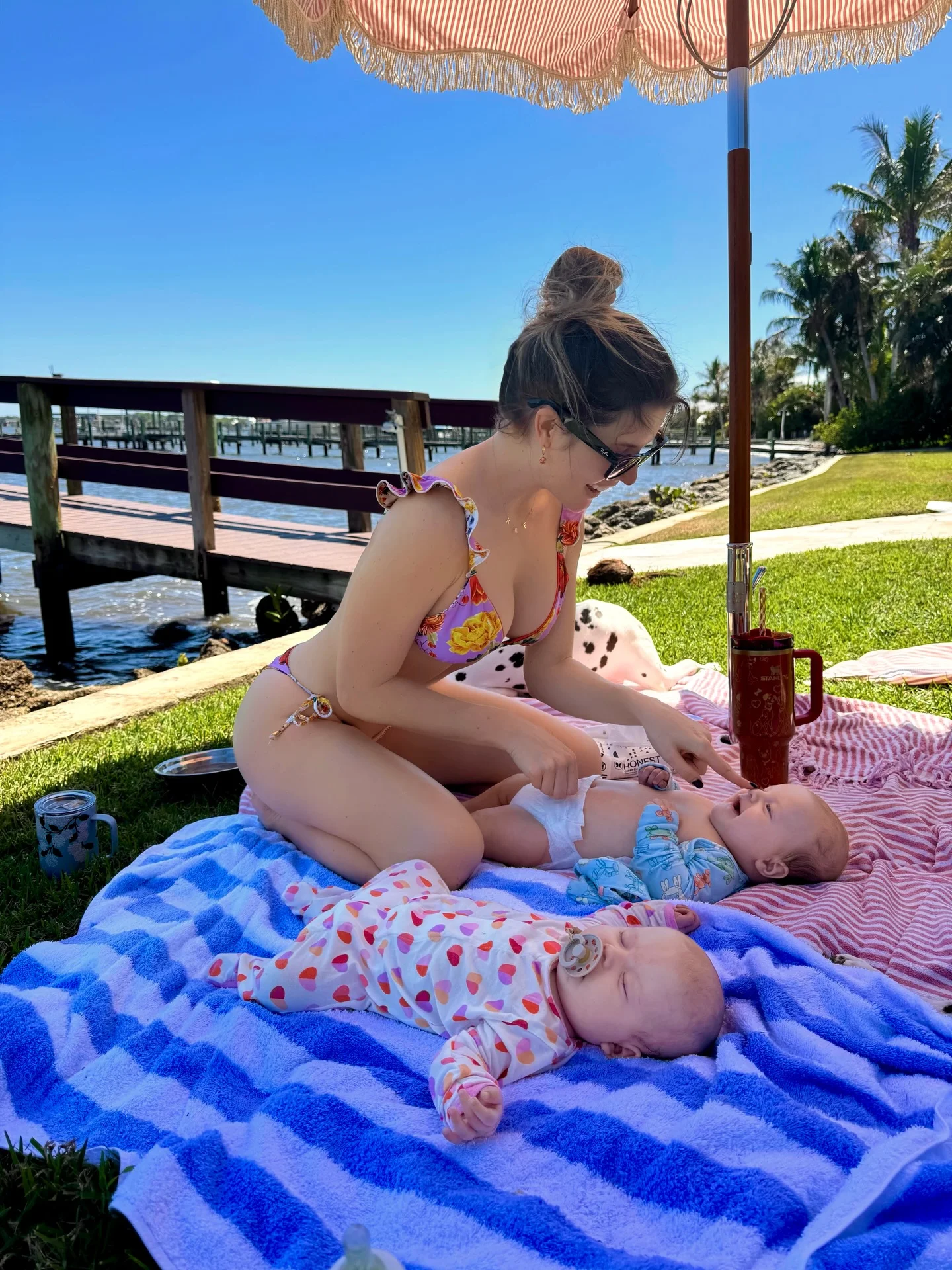 A staycation.☀️⛱️ I am continuously learning . Enjoying life perfectly imperfectly I call it. I thought the umbrella would be enough to protect the babies from the sun while sitting outside for a an hour, turns out this...